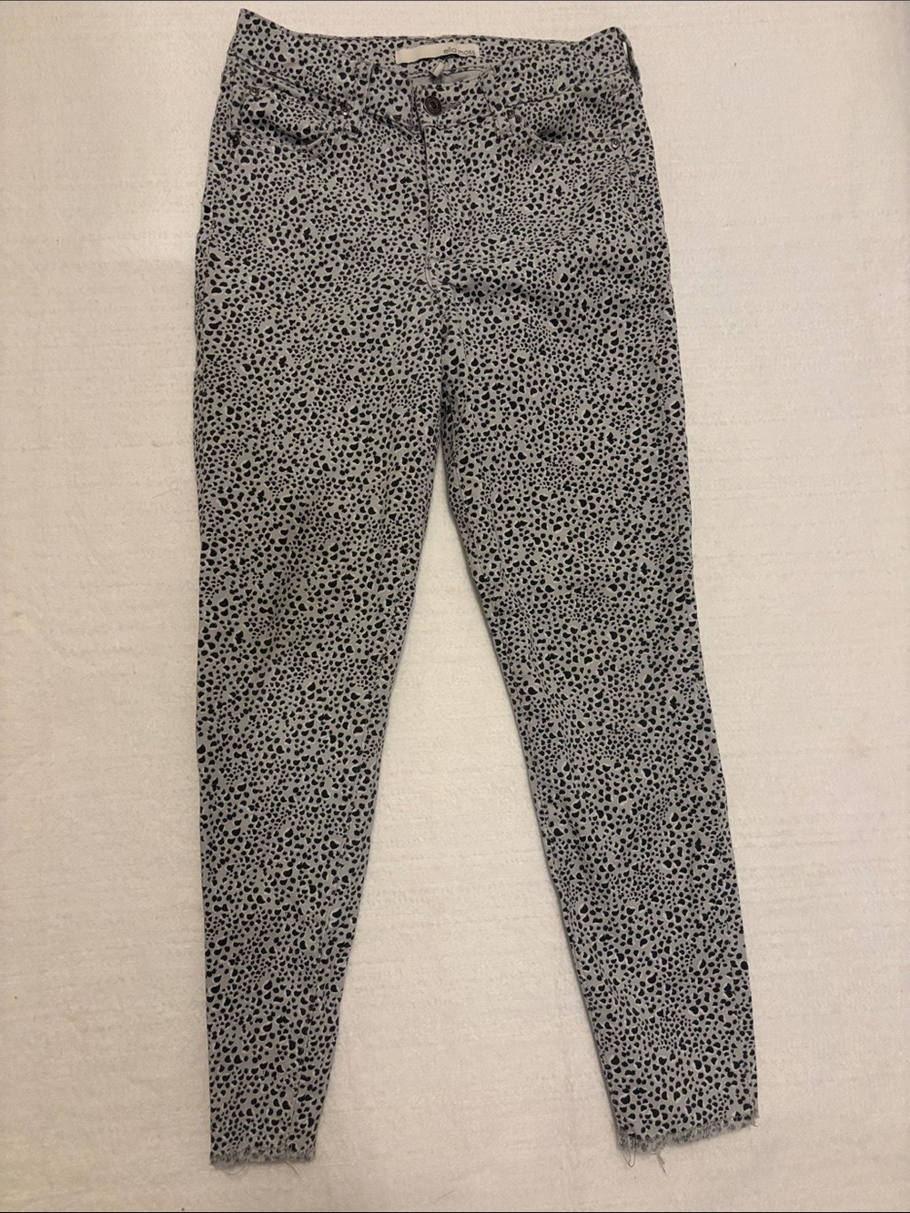 Ella Moss Black & White Leopard Skinny Ankle Jeans Size 25 Junior